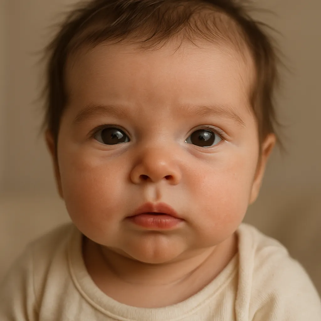 AI-generated sample baby portrait, second of four different results