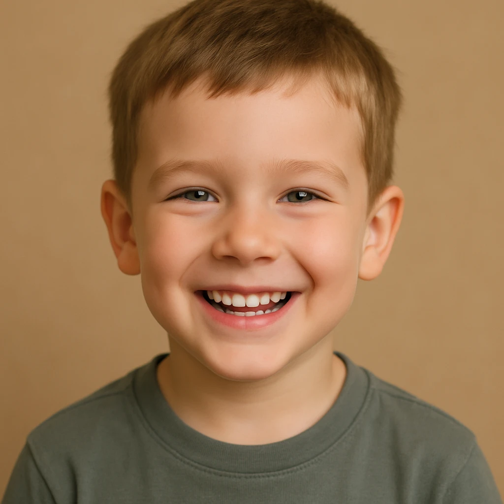 AI-generated sample portrait at the kid life stage